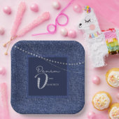 デニムとダイヤモンド紙プレート ペーパープレート (パーティー)