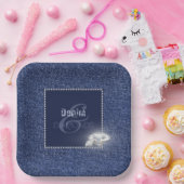 デニムとダイヤモンド紙プレート ペーパープレート (パーティー)