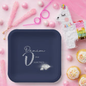 デニムとダイヤモンド紙プレート ペーパープレート (パーティー)