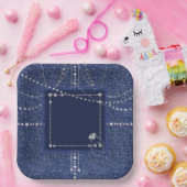 デニムとダイヤモンド紙プレート ペーパープレート (パーティー)