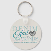 デニムとダイヤモンド – ウエスタン・バチェロレッテ・デザイン キーホルダー (正面)