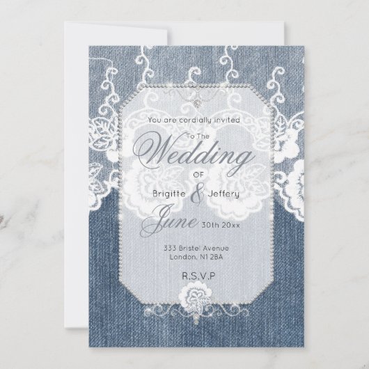 デニムとダイヤモンド 招待状 (正面)