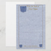 デニムとポケット固定式 便箋 (正面/裏面)