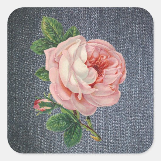 デニムとヴィンテージバラシール スクエアシール (正面)