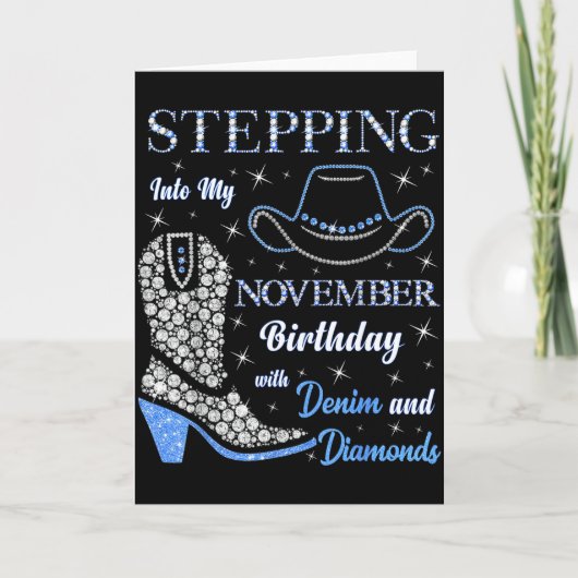 デニムと共に私の11月の誕生日を歩み出す  カード (正面)