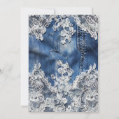 デニムと古いレースの結婚式招待状 招待状 (裏面)