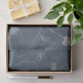 デニムと白の小さな花の切り離し 薄葉紙 (ギフト)