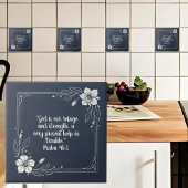 デニムと白ミニマル枠の聖句 タイル