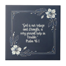 デニムと白ミニマル枠の聖句 タイル