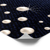 デニムと真珠の歓迎サイン ポスター (角)