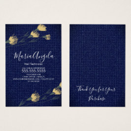 デニムと野の花 イエロー ブルー ジュエリー カード
