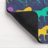 デニムのグリッターの馬のデザイン マウスパッド (コーナー)