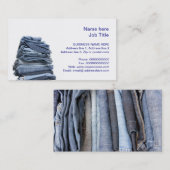 デニムのジーンズのファッションビジネスカード 名刺 (正面/裏面)