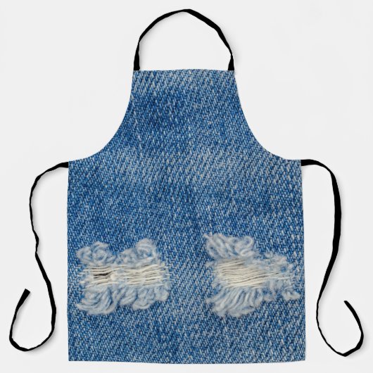 デニムのジーンズをリッピングしたクローズアップのテクスチャ。 エプロン (正面)