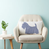 デニムのスコティッシュテリアシルエット ランバークッション (椅子)