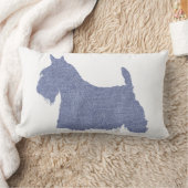 デニムのスコティッシュテリアシルエット ランバークッション (ブランケット)