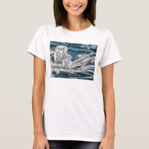 デニムのフクロウ Tシャツ