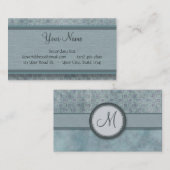 デニムのモノグラムが付いている青い硬貨パターン 名刺 (正面/裏面)