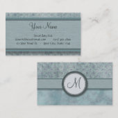 デニムのモノグラムが付いている青い硬貨パターン 名刺 (正面/裏面)