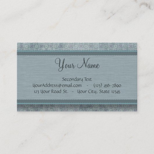 デニムのモノグラムが付いている青い硬貨パターン 名刺 (正面)