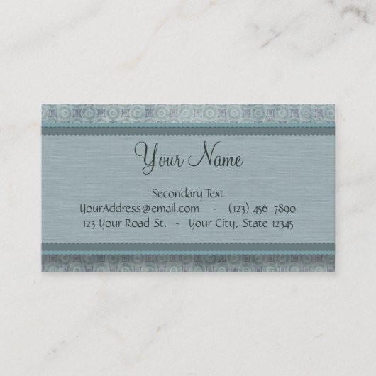 デニムのモノグラムが付いている青い硬貨パターン 名刺 (正面)