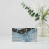 デニムの名刺のヴィンテージのファッション 名刺 (スタンド正面)