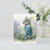 デニムの愛らしい甘いネズミ ポストカード (スタンド正面)