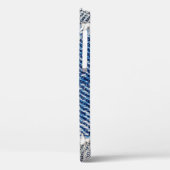 デニムの枠。縁付きの裂け目のあるデニム織物  Case-Mate iPhoneケース (裏面 / 左)