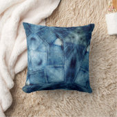 デニムの熱狂するなキルト クッション (ブランケット)