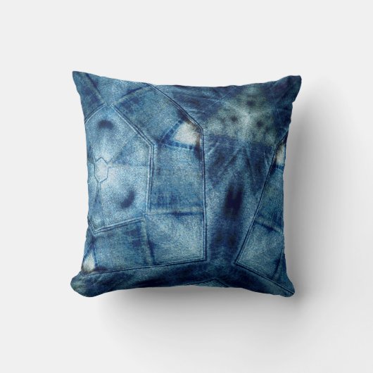 デニムの熱狂するなキルト クッション (正面)