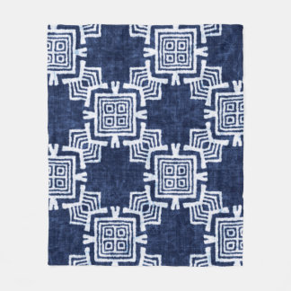 デニムの色付き部族のシームレスなパターン フリースブランケット