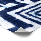 デニムの色付き部族のシームレスなパターン ポスター (角)