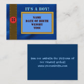 デニムの誕生の発表カード 名刺 (正面/裏面)