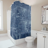 デニムの資料、 シャワーカーテン (インサイチュ)
