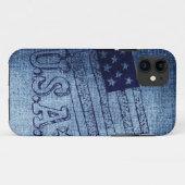 デニムの青の愛国心が強い米国の旗 Case-Mate iPhoneケース (裏面(横))