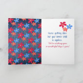 デニムの40歳の誕生日スティックガールとデイジー カード (内部)