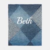 デニムはパーソナライズされたデザイン フリースブランケット (正面)