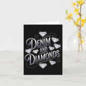 デニムアンドダイアモンズグラム女性のカーボーイパーティーデザイン カード (黄色い花)