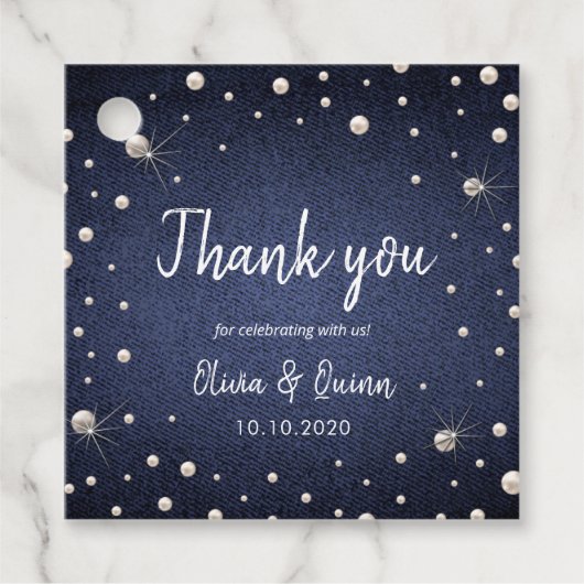 デニムアンドパールメッセージカード フェイバータグ (正面)