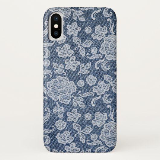 デニムアンドレースシックGlam電話ケース Case-Mate iPhoneケース (裏面)