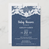 デニムアンドレースベビーシャワー招待状 招待状 (正面)