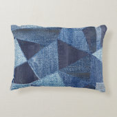 デニムアーバン動揺してクストライプの:パッチワーク。 アクセントクッション (裏面)