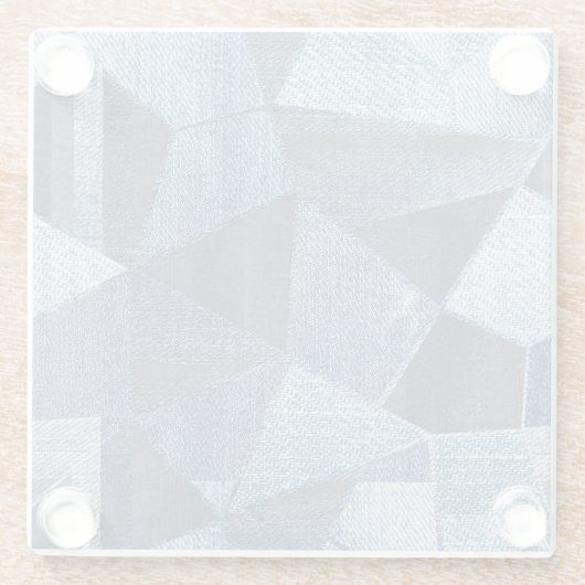 デニムアーバン動揺してクストライプの:パッチワーク。 ガラスコースター (裏面)