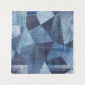 デニムアーバン動揺してクストライプの:パッチワーク。 タペストリー (正面(横))