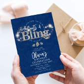 デニムカウボーイブーツと輝きのパーティー招待状 招待状