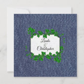 デニムカントリーウェディング招待状5.25インチx 5.25 招待状 (裏面)