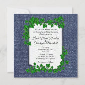 デニムカントリーウェディング招待状5.25インチx 5.25 招待状 (正面)