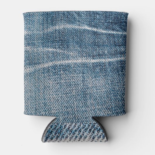 デニムクロスのクローズアップ。 缶クーラー (正面)