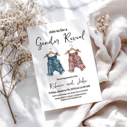 デニムクロセスラインジェンダーの表示パーティー 招待状