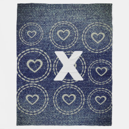 デニムクールルック フリースブランケット